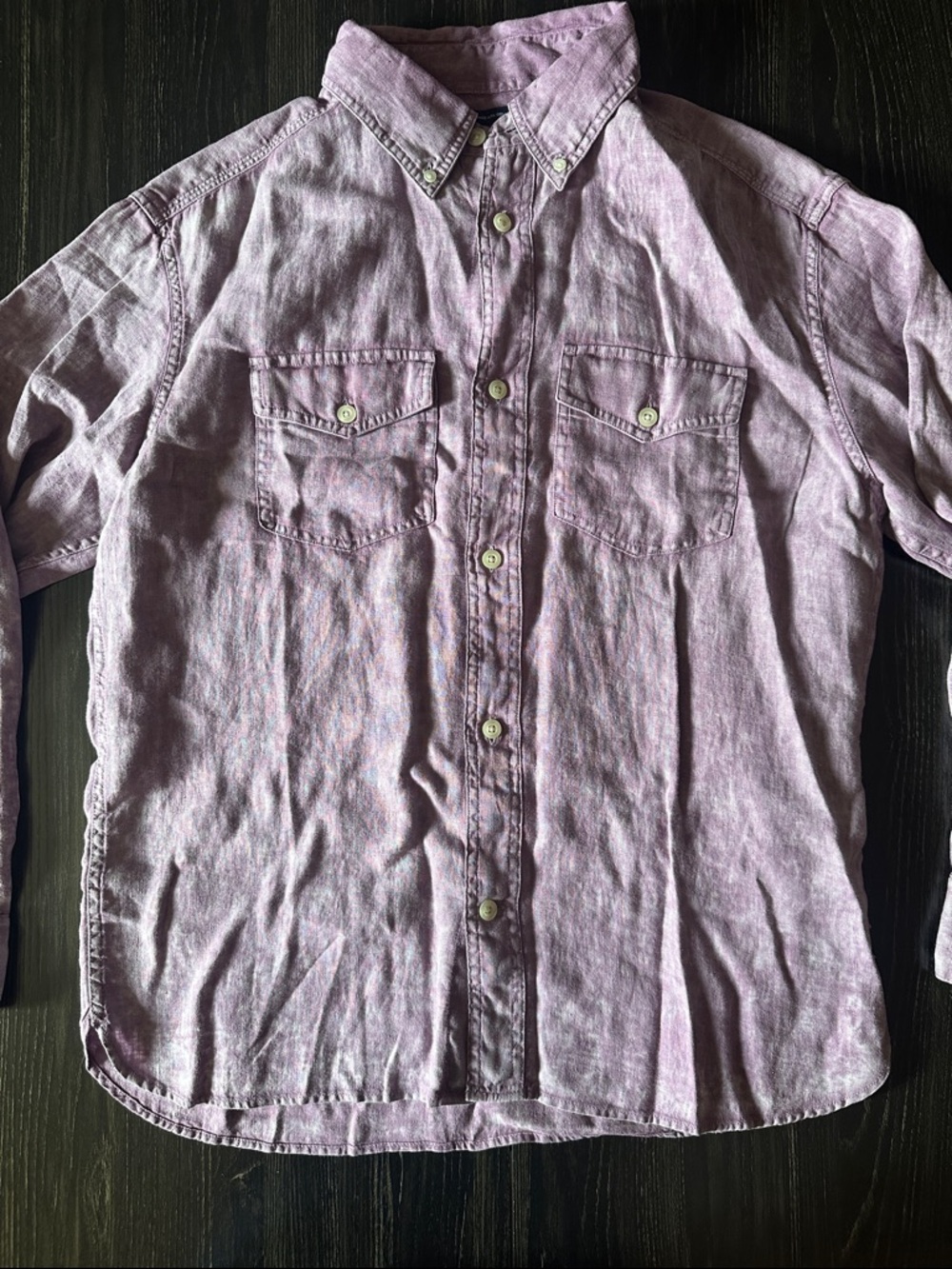 GAP Lavender Button-Down Shirt with Chest Pockets